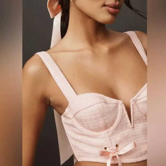 Brand New By Anthropologie Tweed Corset Bra Top - Picture 4 of 16